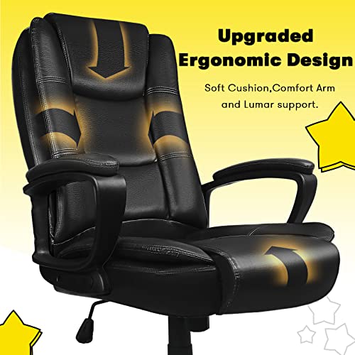 Ofika Home Office Chair, 400Lbs Big And Tall Chair Heavy Duty Design, Ergonomic High Back Cushion Lumbar Back Support, Computer Desk Chair, Adjustable Executive Leather Chair With Armrest #TOP3