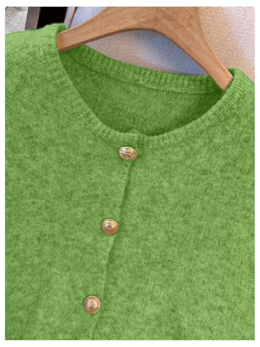 Image of RoseSeek Women's Button Down Sweater Vest Sleeveless Crewneck Knit Outerwear Old Money Knitwear