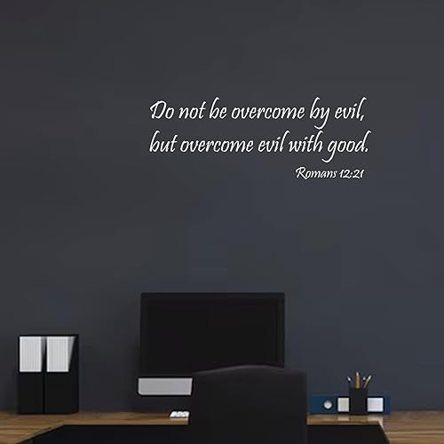 Miniatura 5 de Calcomanía para decoración de pared, diseño cristiano religioso con texto en inglés "Do Not Be Overcome by Evil, But Overcome Evil with Good",