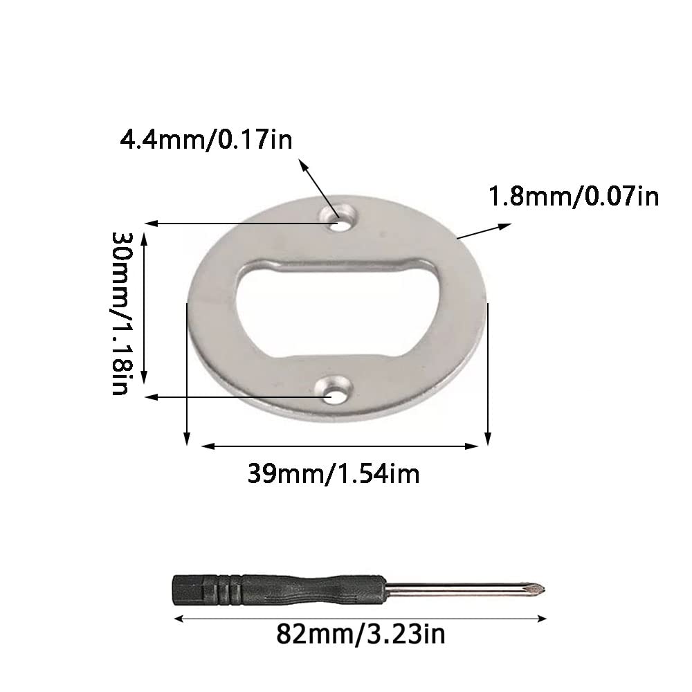 rflaueo 15pcs Bottle Opener Insert Kit, Stainless Steel, DIY Bottle Opener Hardware with Screws and Screwdriver, Resin Molds - Image 2