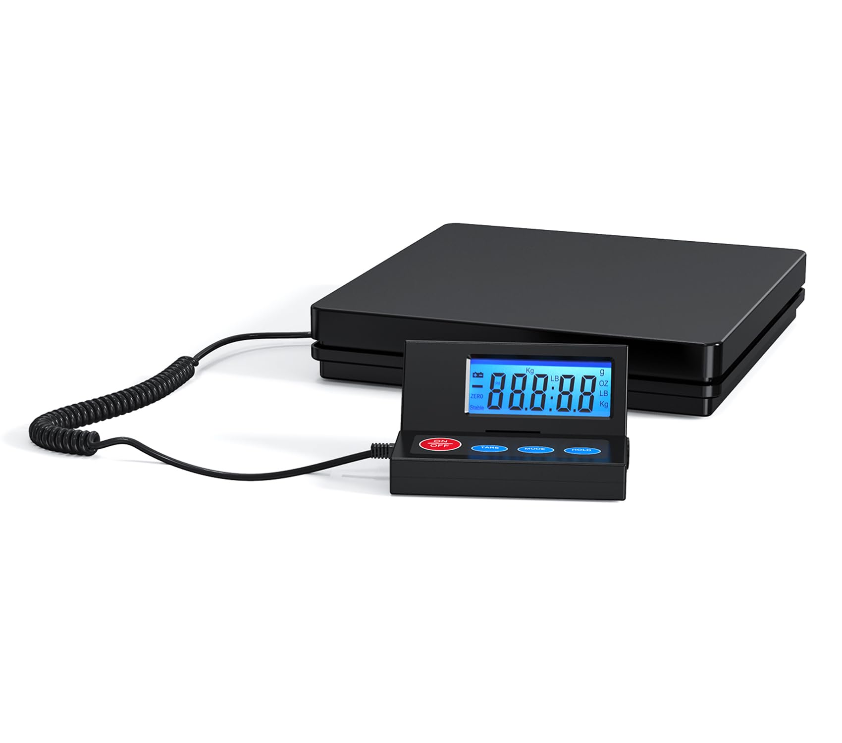 Nilpferd Paketwaage Postwaage Plattformwaage 50kg 2g LCD Display Schwarz