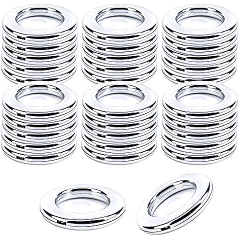 HO2NLE 32PCS Curtain Eyelet Rings Curtain Grommets Round Plastic Rings Clips Inner Diameter 40mm DIY Rings for Window Curtain Shower Curtain Locker Room Cover