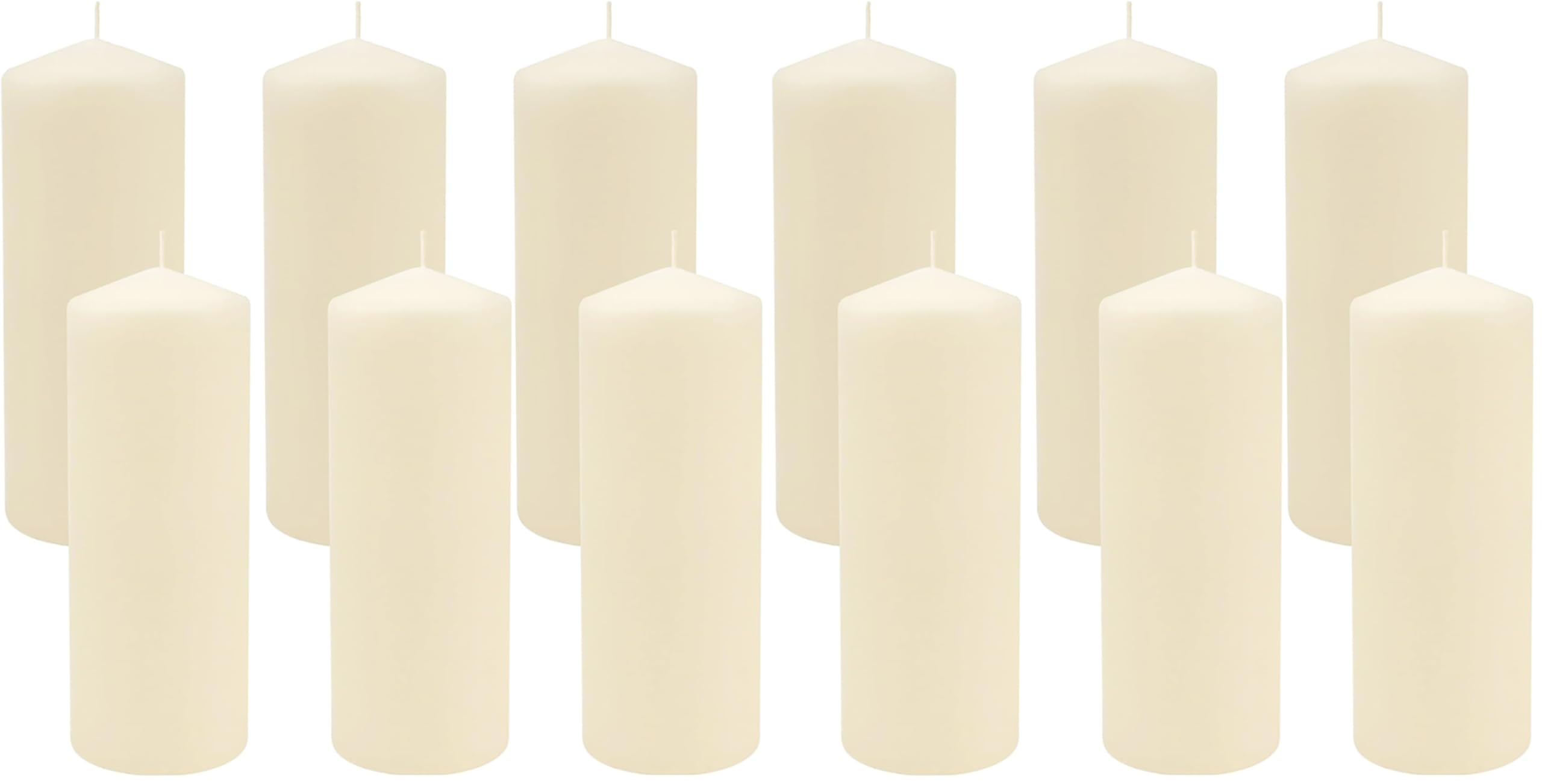 Stonebriar 80 Hour Long Burning Unscented Pillar Candles, 3x8, Ivory, 6 Count (Pack of 2)