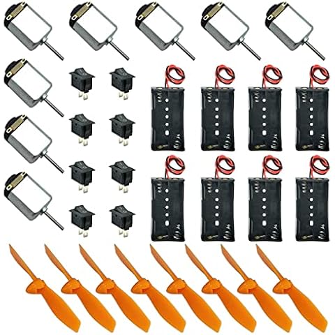 GTIWUNG Juego de Motor Eléctrico Bricolaje con Interruptores y Soportes de Batería Cover