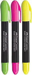 Kit c/3 Caneta Marca Texto Super Soft Gel Faber Castell