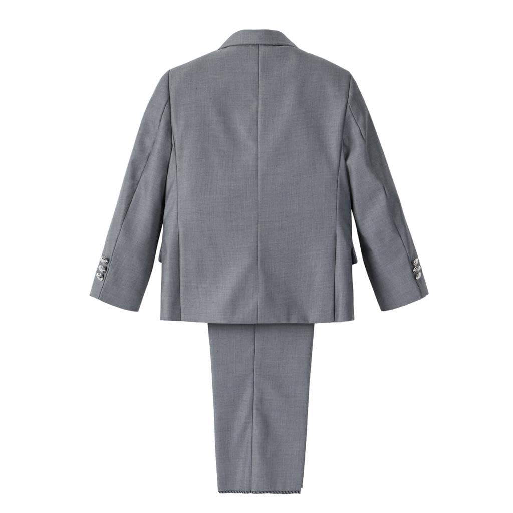 Lito Angels Smoking Grigio Completo Elegante per Bambino, Set 5 Pezzi (Giacca, Gilet, Camicia, Cravatta e Pantaloni) Taglia 5 a 13 Anni