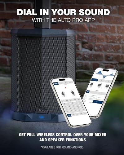 Image of Alto TS112C 1200W Powered Column Array PA Speaker System with 5-Channel Digital Mixer, Bluetooth and App Control for DJs, Band and Musicians, Venues or Events