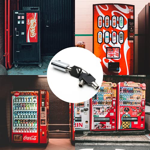 Image of Vending Machine Lock, Key Lock, Zinc, Chrome Finish, Keyed Alike, Hand Control, Round, Indoor Use, 1 in Package