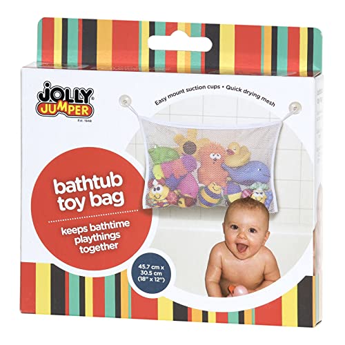 Jolly Jumper Bath Tub Toy Bag - Wall-Mounted Mesh Storage Organizer & Toy Holder with Suction Cups for Bathtime - Image 4