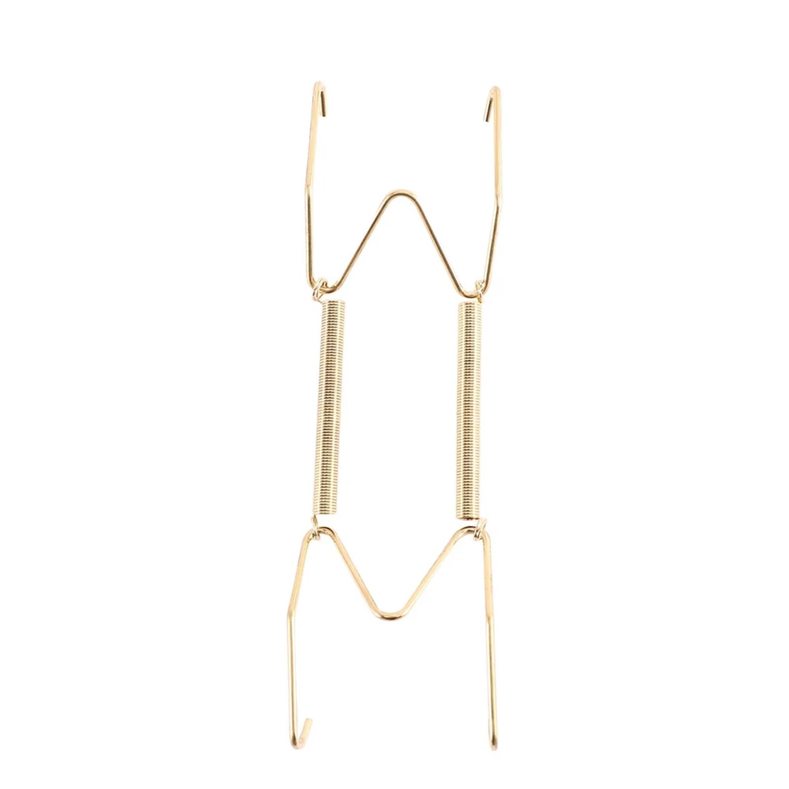 Plate Hangers for Walls W Type Golden Art Wall Display Invisible Hook Plate Dish Hanger Spring Holder Decoration Crafts(7 inch)