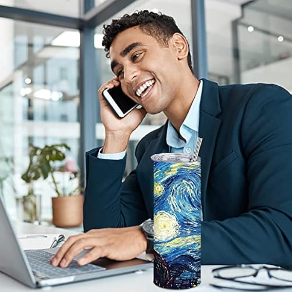 XccMe 24 Pack Sublimatie Tumblers bulk, 20oz Rechte RVS Tumbler, Dubbelwandige Geïsoleerde Sublimatie Blanks met Deksel, Stro, Individueel Boxed, Polymeer Coating voor Mok Persmachine