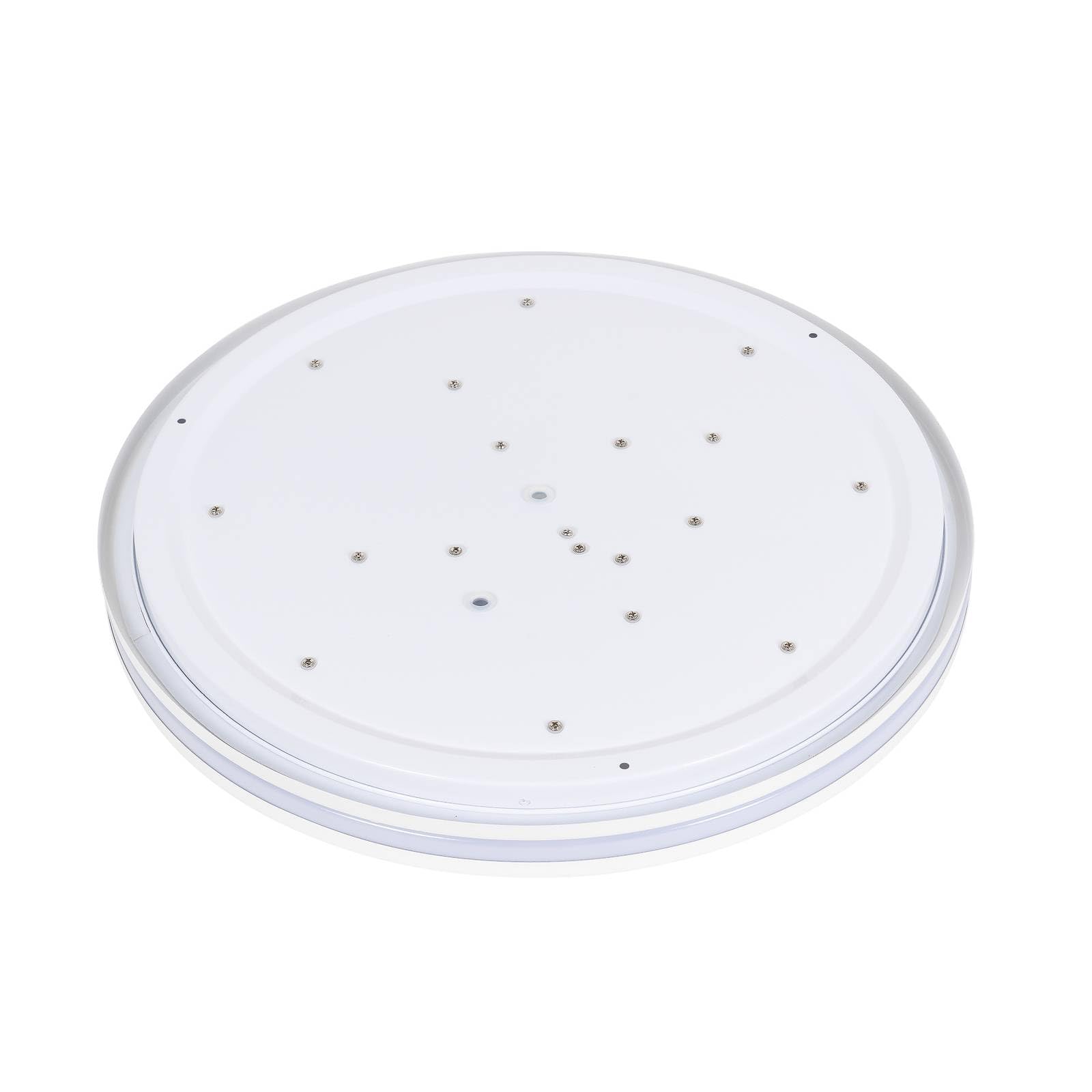 Lindby Bombillas LED lámpara de techo en blanco, regulable plafón redondo | lámpara de salón, moderno, cct, 3000 k blanco cálido - 6000 k luz, con mando a distancia para cuarto de baño, pasillo