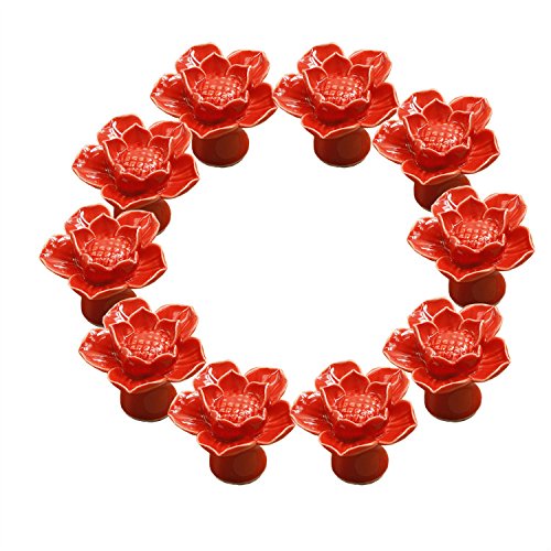 Maniglie antiche, manopole, accessori for mobili, rosse 10 pezzi in ceramica stile europeo pomelli decorativi for porte antiche maniglie for cassetti, armadietti, contenitori, cassettiere con viti