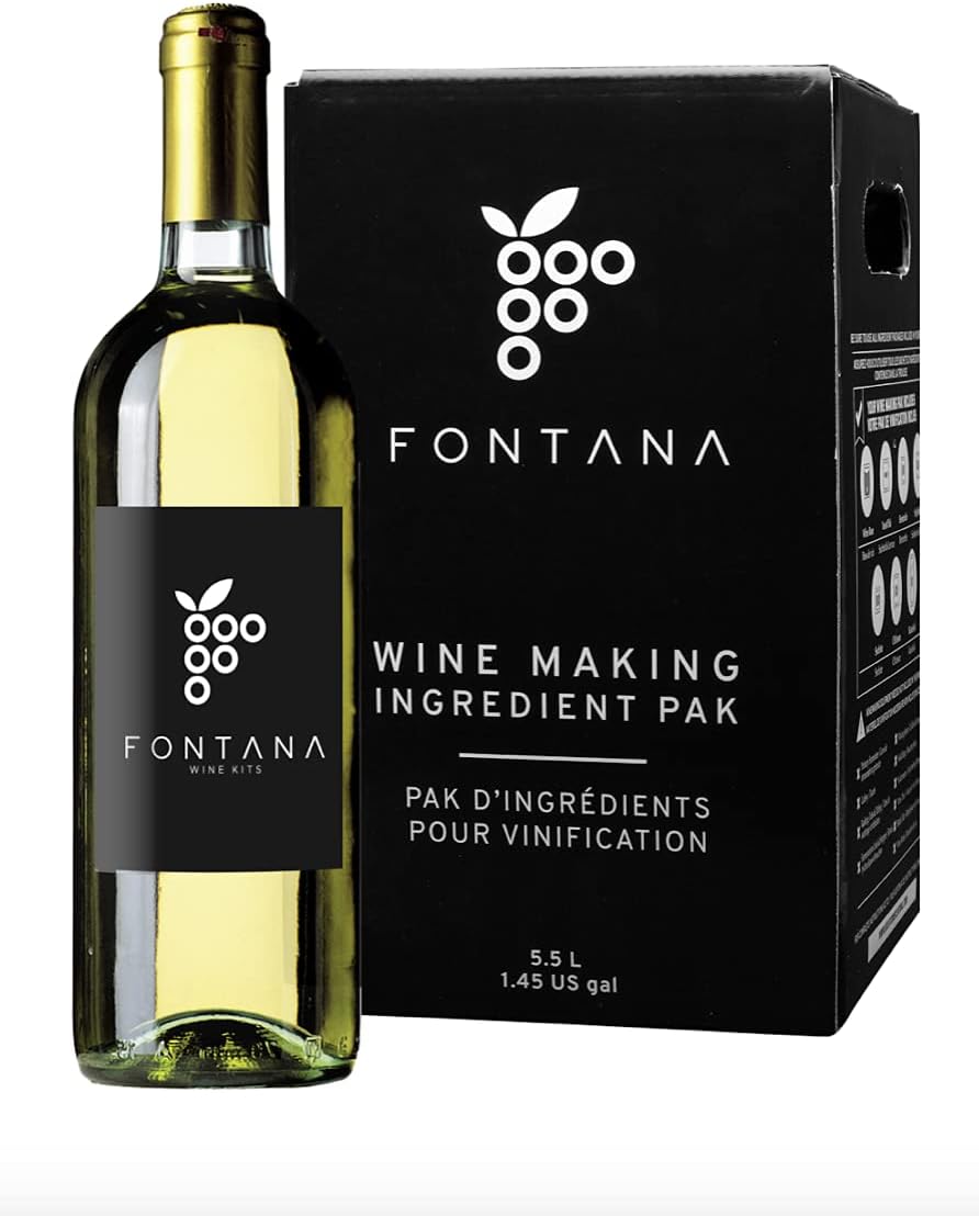 French Chardonnay Fontana Wine Kit Wine Making Ingredient Kit 6 Gallon Wine Kit
