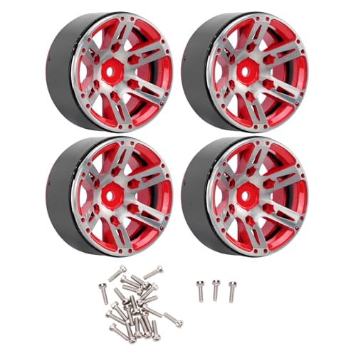 Jantes en métal de 1,9 pouces haute résistance couleur rouge pour châssis SCX-10