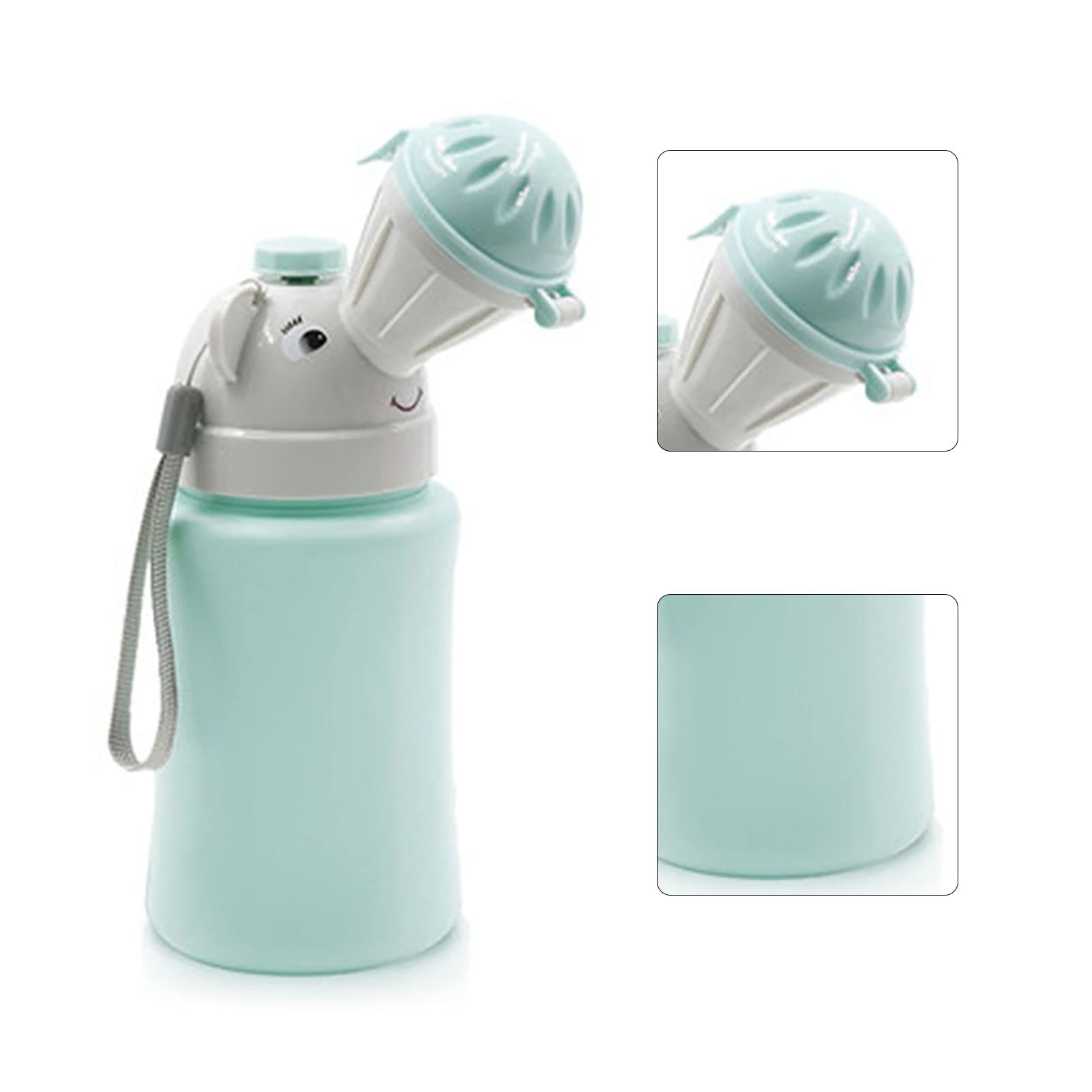 ZAICOLER Child Urinal Leak Proof 500ml Portable Washable Travel Urinal for Kids, Ergonomic Infant Emergency for Outdoor Activities (Blue for Boy)