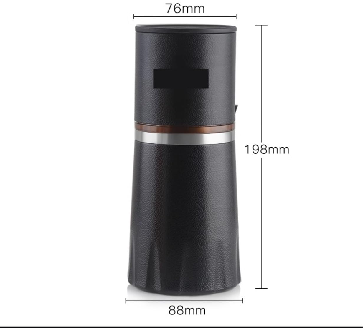 Cafetera Francesa Taza de molienda café 4 en 1 Cafetera Multifuncional Molinillo Granos Manual Café(Black)
