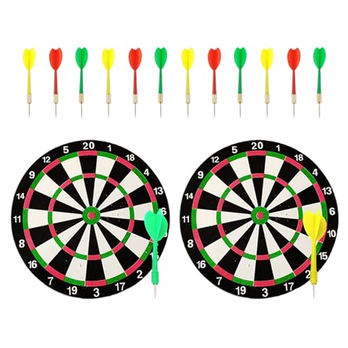 GTYHH 2 Stück Kunststoff-Dartscheibe Und 14 Stück Dartpfeile, Wurfspielzeug Für Kinder, Dartspielzeug Für Kinder, Interaktive Spiele Für Familien