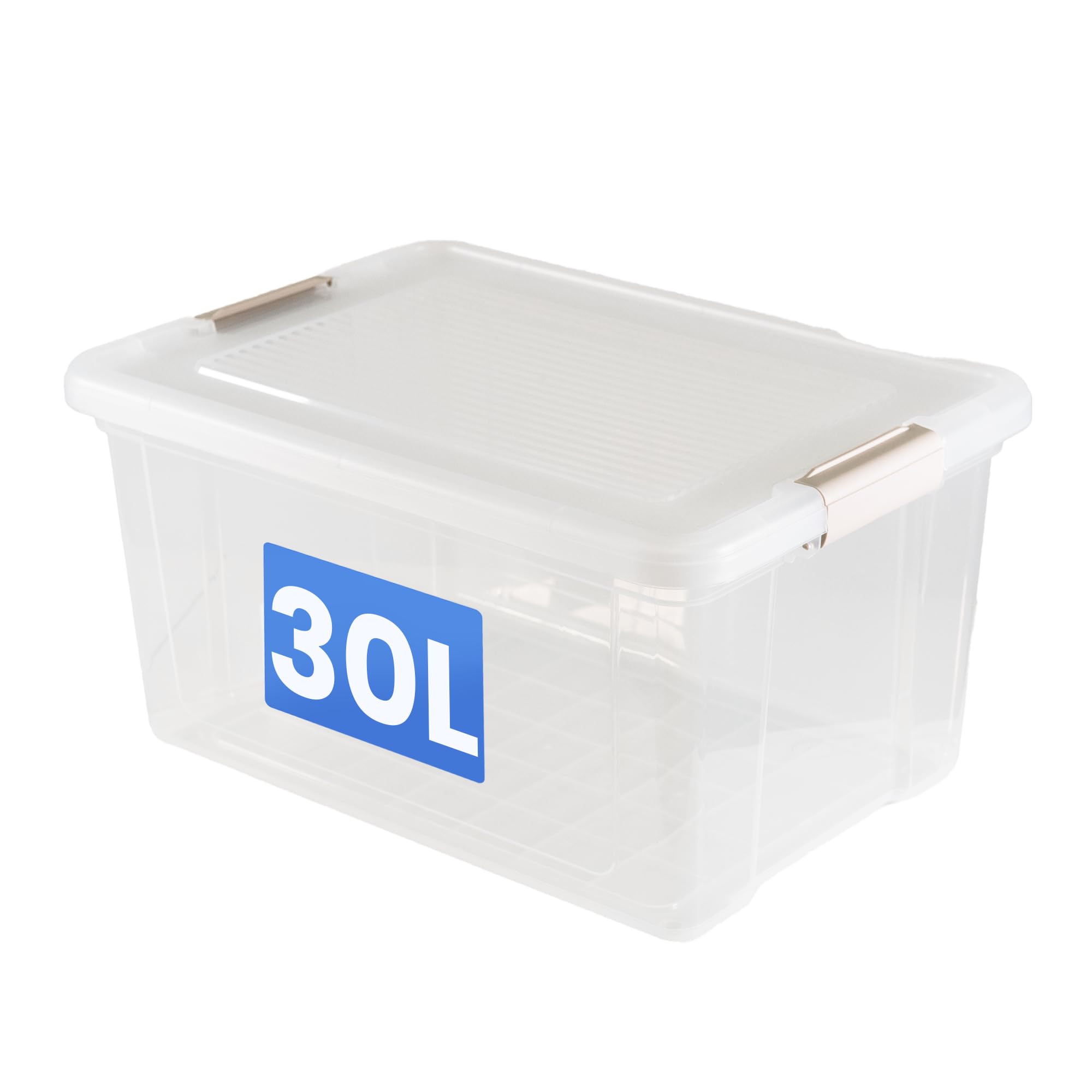 Libbi Lou Plastic Storage Box with Lids | Stackable Clear Containers for Kitchen, Office, Crafts, Tools & Household Essentials (30 Litre)
