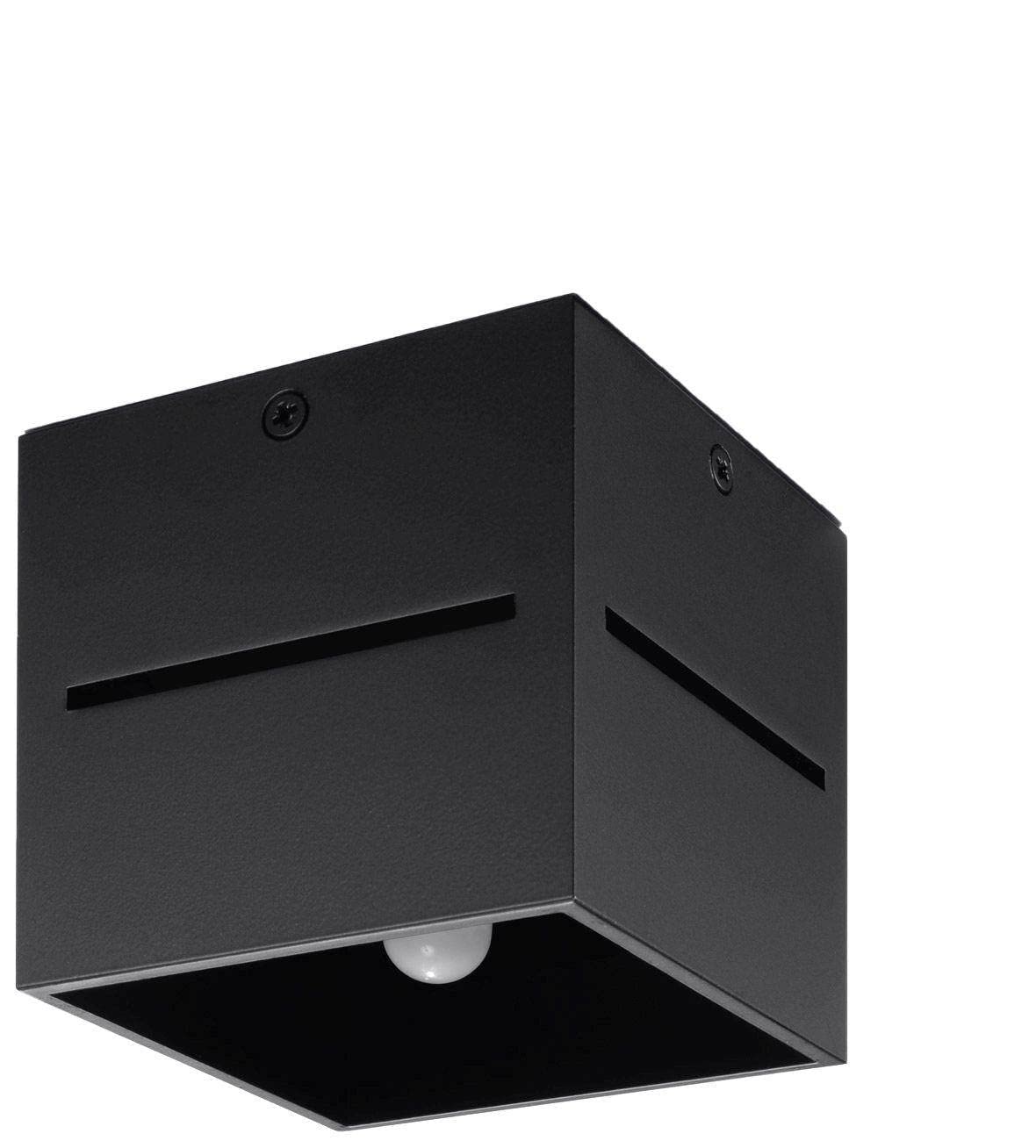 SOLLUX Plafoniera Quadrata da Soffitto in Alluminio LOBO G9 Nera da interno