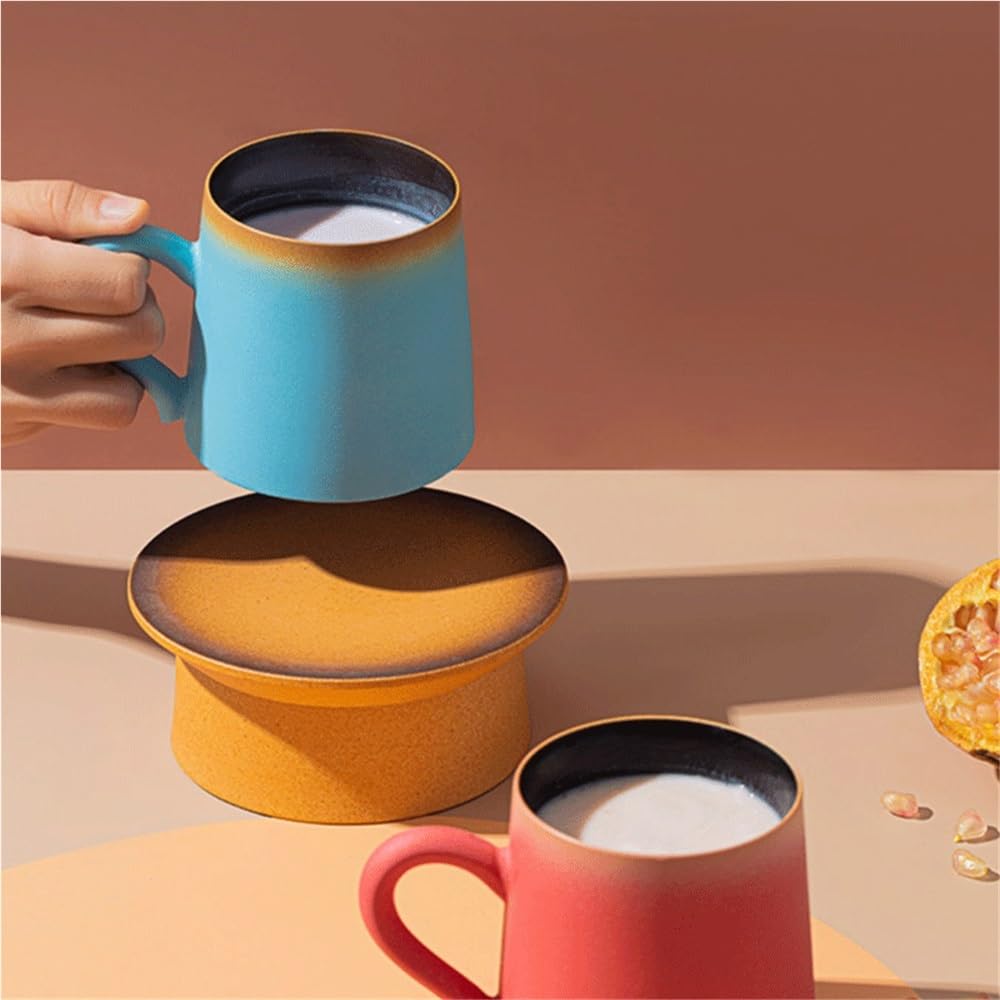 Kaffeetassen Kaffeetassen-Set in Mirror Lake Blue, 1er-Set, Keramiktasse mit matter Textur, Fassungsvermögen 325 ml, for Milchkaffee im Büro Becher