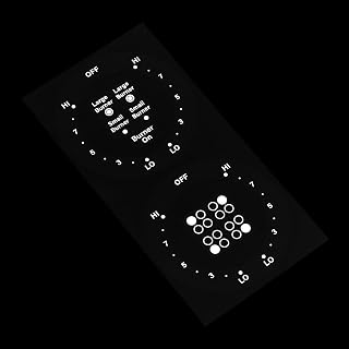 2X Cooktop Hi-Lo Lo-Hi Dial Self Adhesive Decal Control Panel Labels (White Print Clear Adhesive) Anti Clockwise Replacement Stove Sticker Gas Electric Induction Function Knob Switch