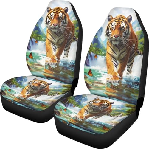 Housse de siège auto souple et confortable motif tigre pour trajet long