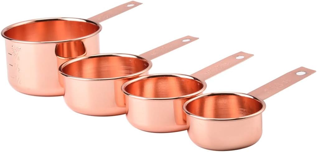 410 stainless steel copper-plated color graduated measuring cup 4-piece set, golden measuring cup, baking tools