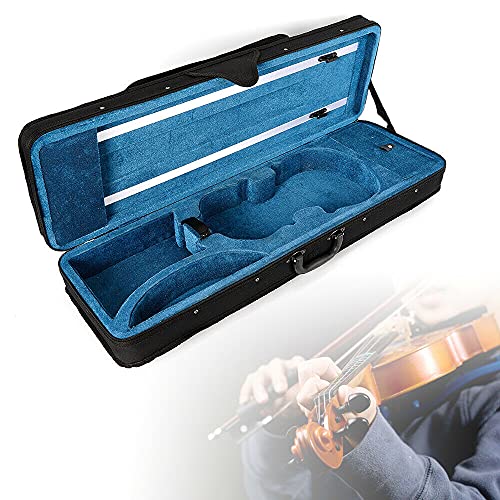 Geigenkoffer Kasten mit Rucksackriemen Violinkoffer für Violine 4/4 Violin Case, Violin Storage Box Fiddle Accessory +2 Stück verstellbarer Gurt