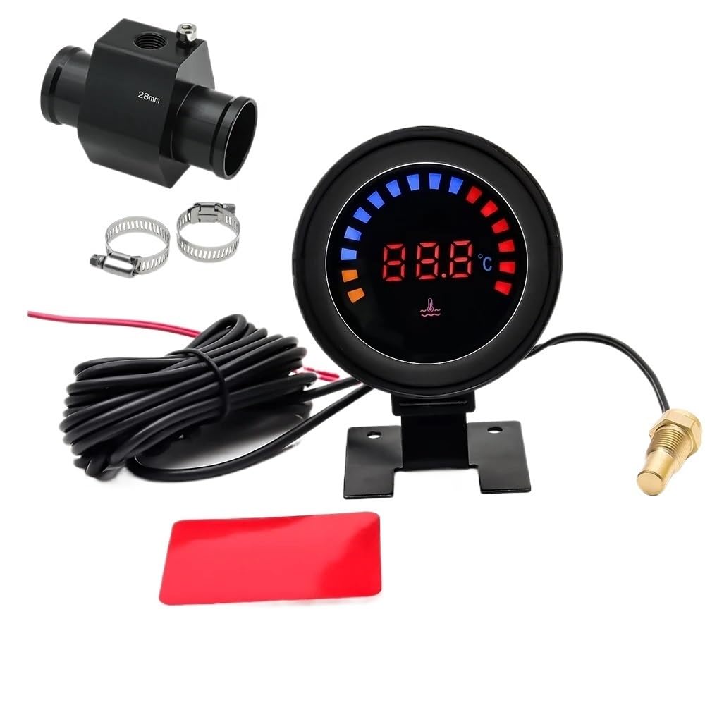 Tachimetro rpm moto Misuratore Temperatura Dell'acqua Automatico Da 52 Mm, Termometro Digitale Universale Sensore Temperatura Dell'acqua, Adattatore 1/8NPT 26-40 Mm, 12 V