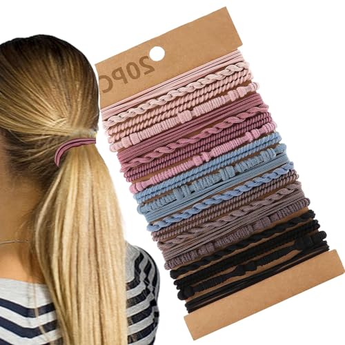 Gomas elásticas para el cabello sin daños, pulseras Boho no dañadas, diademas para coleta de caballo con veinticinco piezas, para niñas, correr, trabajo, facendas,