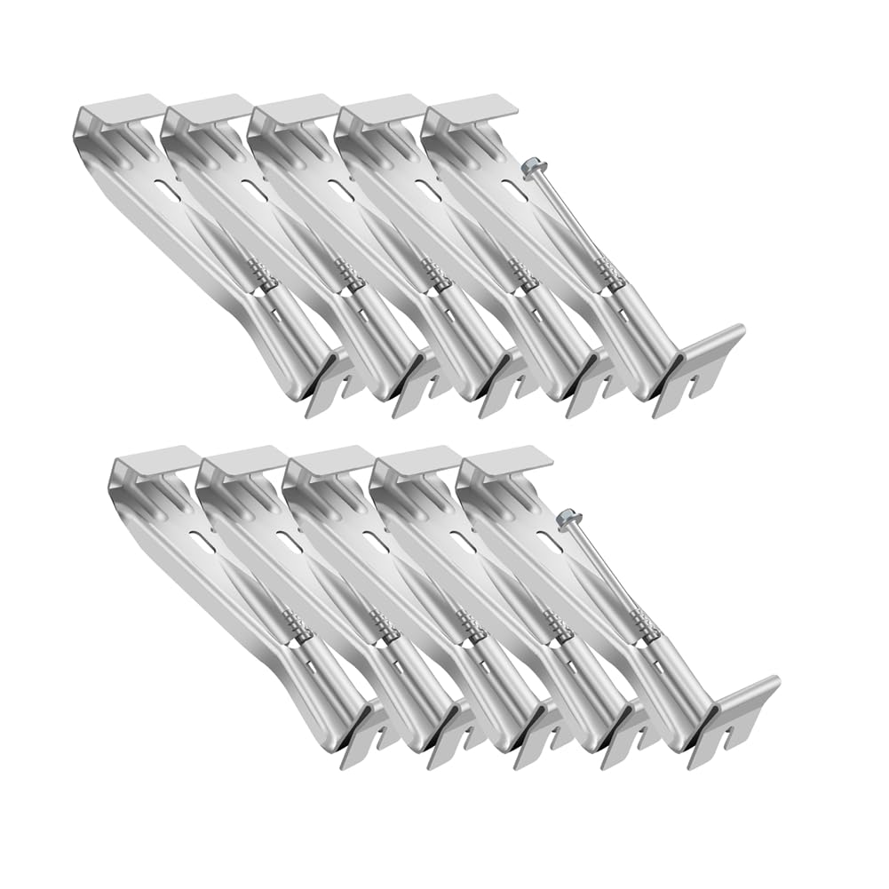 Frewurwer for Repairing Gutter 5" 10 Pack Gutter Hangers, Heavy Duty Hidden Rain Gutter Brackets Fastener Aluminum for