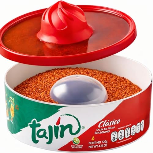 ABL Supplies Tajin Seasoning Glass Rimmer | Mexican Margarita Salt Rimmer | Fruit Seasoning for Drinks & Cocktails 120g