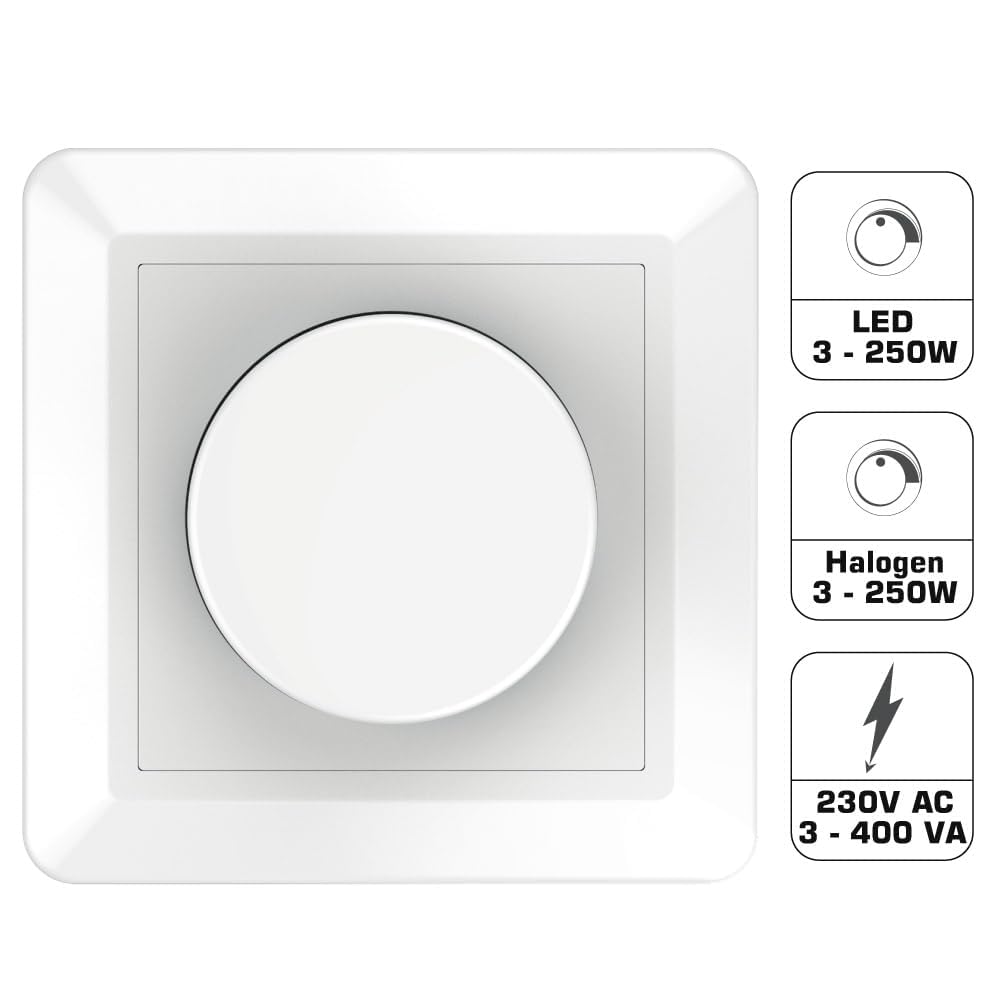 NCC-Licht Variateur universel blanc pour LED 3-250W et halogène 3-400W