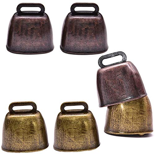 HOLDER 6 Piezas Campana de Vaca de Metal, Campana Campana para Caballo Oveja Pateando Cobre, Campanas de Vaca Fabricantes de Ruido