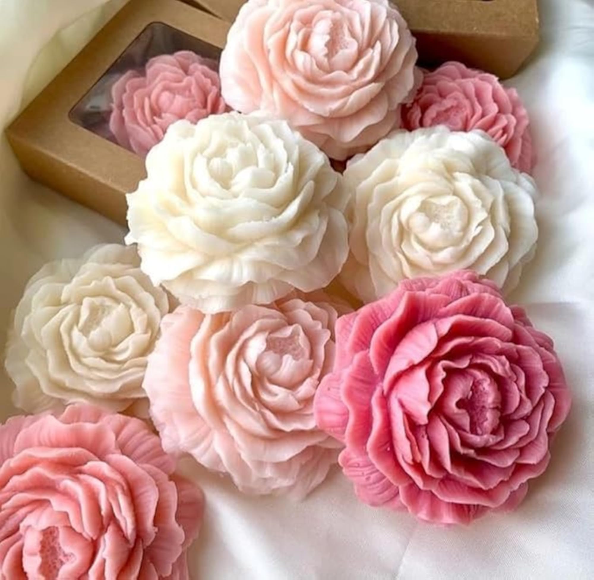 Hand Crafted Peony Flower Candle, Gift