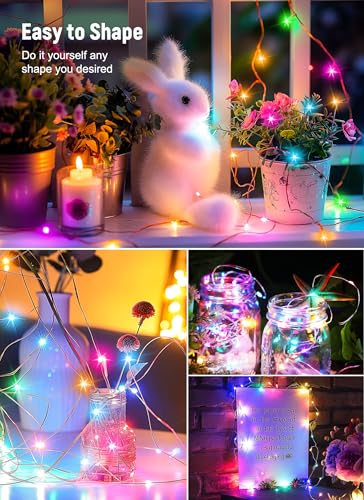 Image of Smart Fairy Lights Plug in, 2 Pack 33FT 100LEDs USB Bluetooth Twinkle Lights with Timer and Remote, App Control Starry String Lights 8 Modes for Wedding Party Indoor Christmas Decoration, Multicolor