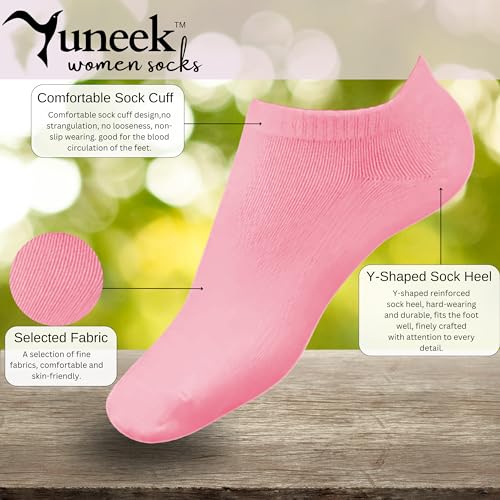 Image of Yuneek Women's Ankle Length Low Cut Cotton Socks Pack Of 3