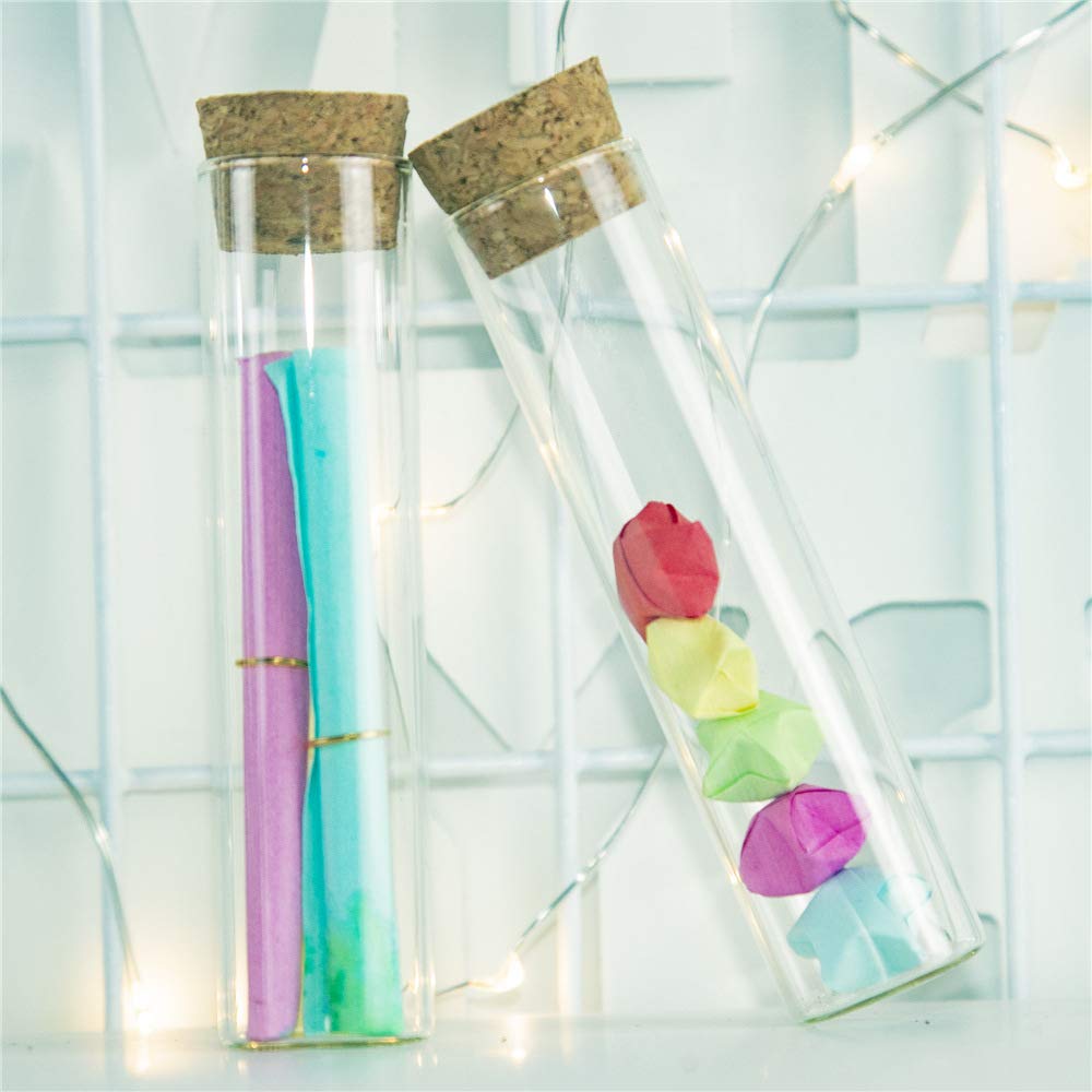 Amazon.co.jp: None 6个 透明なガラスの試験管瓶、コルクの栓を持って