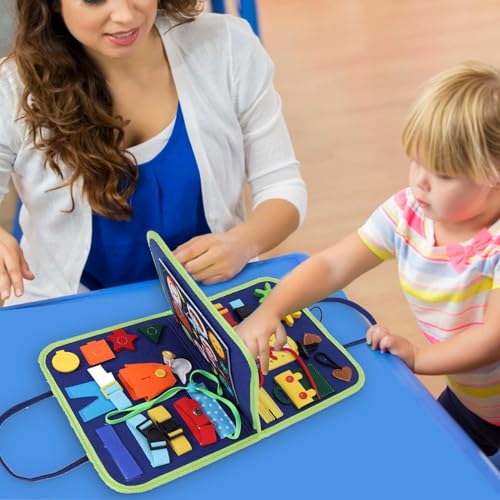 Fovolat Placas de feltro, livro de atividades para crianças | Livro sensorial de feltro Atividades p