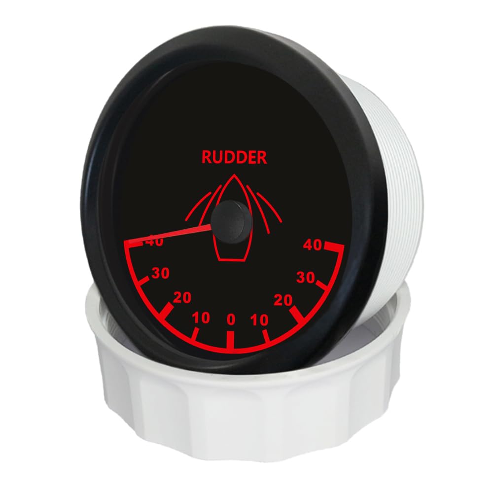 ELING Misuratore di angolo di canottaggio universale 85mm con sensore 0-190ohm con retroilluminazione rossa per barche a vela 12V 24V