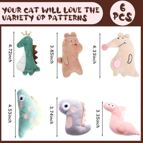 6Pcs Catnip Jouets Souris, Teeth Cleaning Jouet Interactif à l'herbe à Chat, Mini en Peluche Jouet à Mâcher à l'herbe à Chat pour Kicking, Playing and Indoor Interacting – Image 3