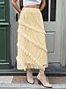Cicy Bell Womens Lace Ruffle Maxi Skirts Flowy Boh... #1