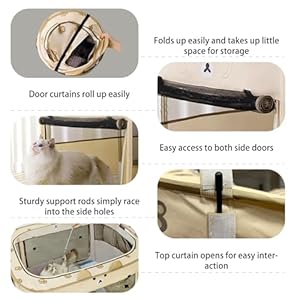 Portable Foldable Pet Playpen for Dogs and Cats Collapsible Puppy Play Pen Durable Kitten Tent Travel Doggy Crates Kennel Camping Animal Playground Indoor Outdoor(S)