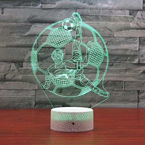 Lámpara de noche 3D fútbol para niños con mando y LED miniatura 4