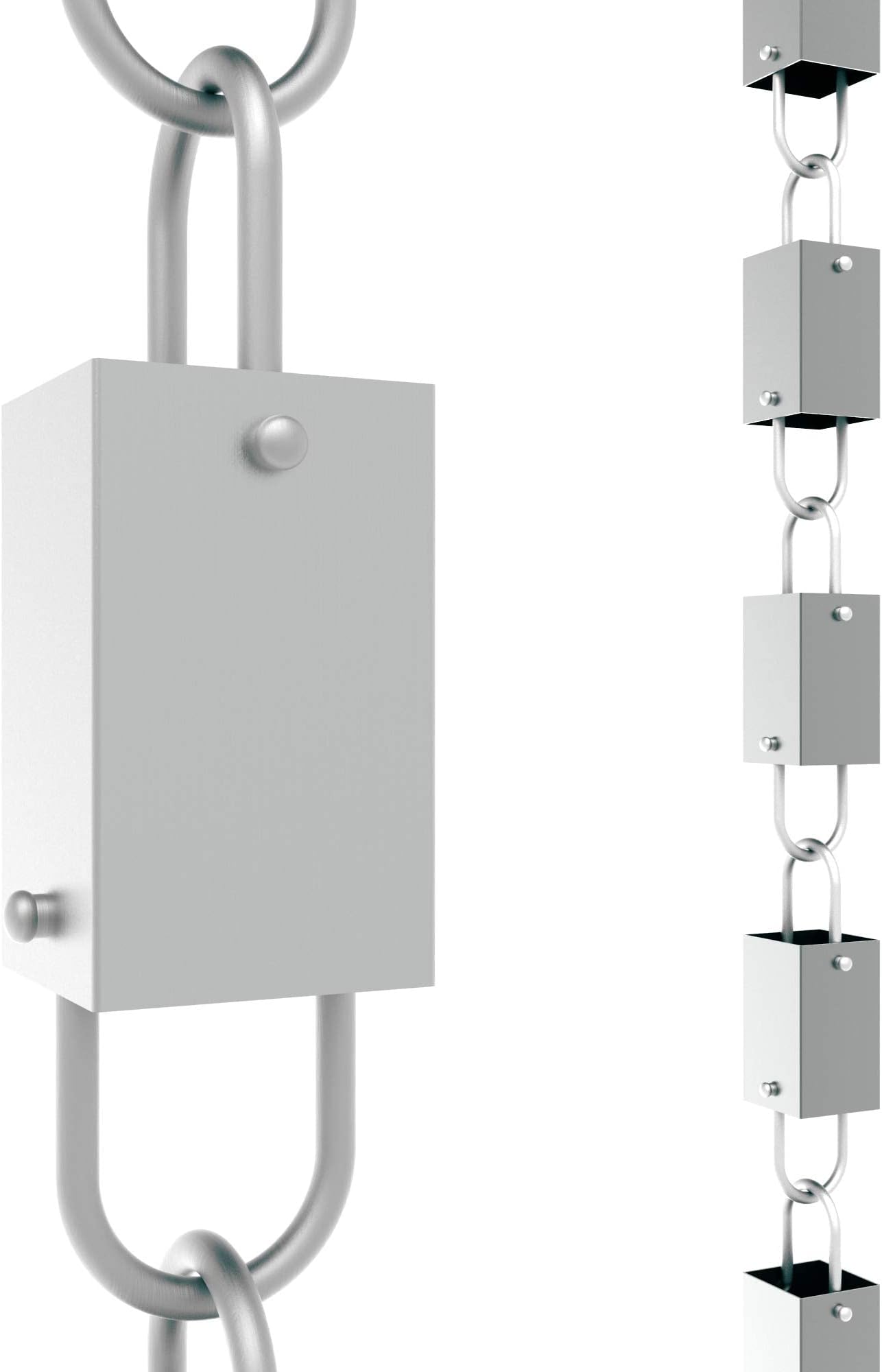 Rain Chains Direct - Square Link Rain Chain - 8.5 FT - Durable Milled Aluminum - Premium Rain Chains for Gutters