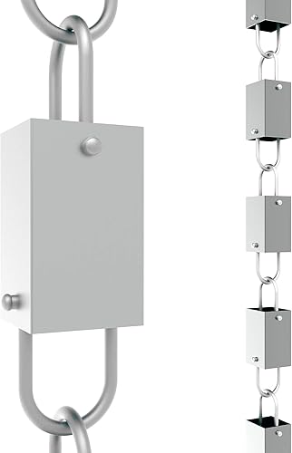 Rain Chains Direct - Cadena de eslabones cuadrados (aluminio) (8.5 pies)