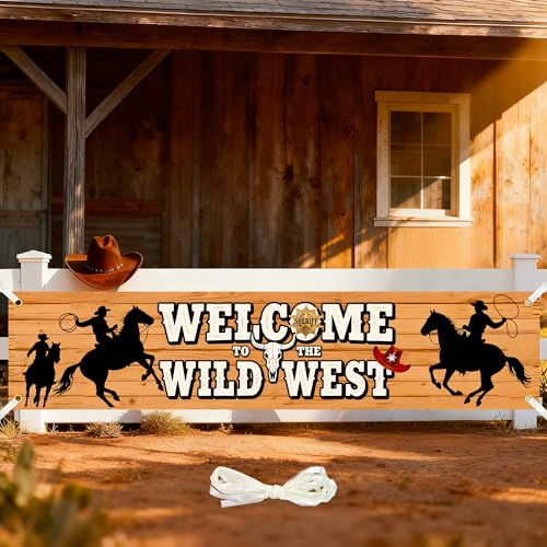 6 x 1.3ft Western Party Decorations Welcome to the Wild...