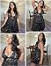 Avidlove Women Lingerie Lace Babydoll Strap Chemise Halter Teddy V Neck Mesh Nightgown Black Star L