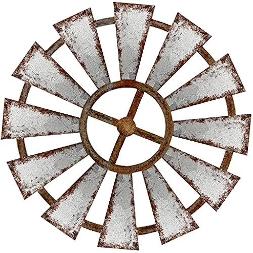 Yookeer Windmill Farmhouse Wall Decor,11.4 X 11.4 Inches,Circle